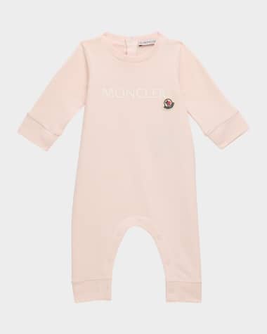 Moncler Girl's Logo-Print Coverall, Size Newborn-12M