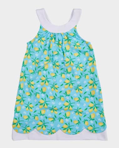 Florence Eiseman Girl's Sleeveless Lemon-Print Dress, Size 2-6