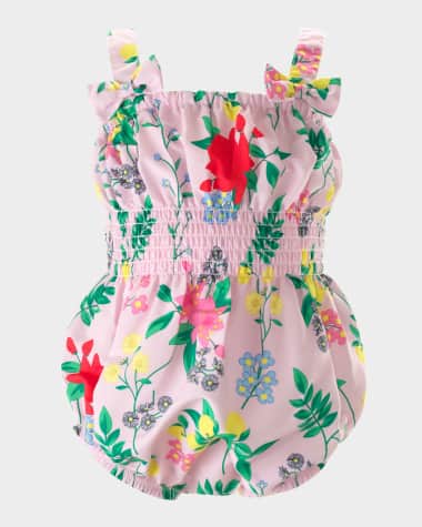 Rachel Riley Girl's Botanical Floral Bubble One-Piece Swimsuit, Size 6M-24M
