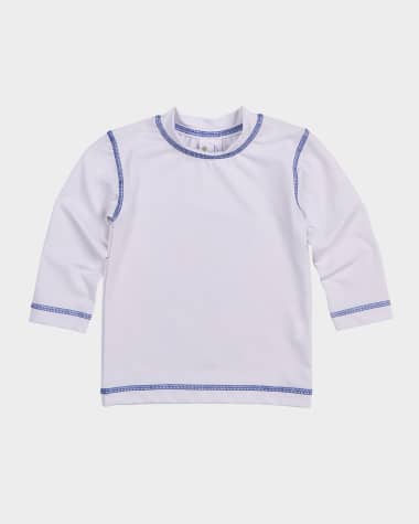 Florence Eiseman Boy's Contrast Stitched Rashguard Swim Top, Size 9M-3