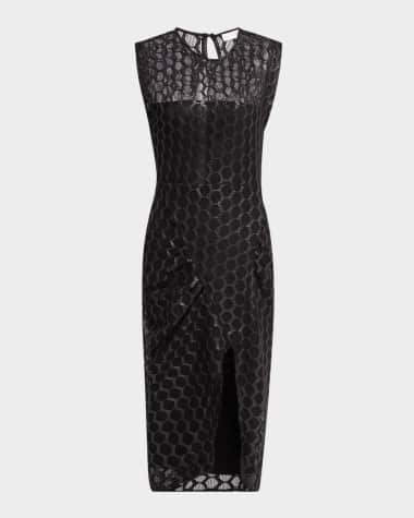 Iro Zilaya Sleeveless Mesh Net Midi Dress