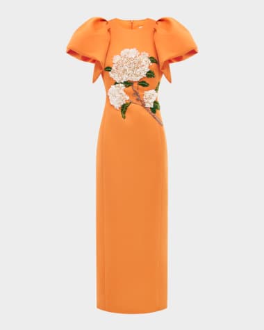 LEO LIN Lucinda Hydrangea Embellished Maxi Dress