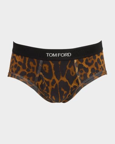 TOM FORD Men's Cheetah-Print Cotton Stretch Briefs
