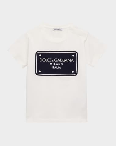 Dolce&Gabbana Boy's Graphic Logo Plaque T-Shirt, Size 12M-30M