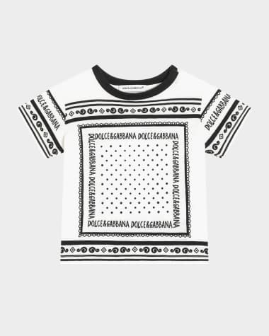 Dolce&Gabbana Boy's Bandana-Inspired Logo-Print T-Shirt, Size 12M-30M