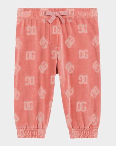 Dolce&Gabbana Girl's Interlocked Logo-Print Sweatpants, Size 12M-30M