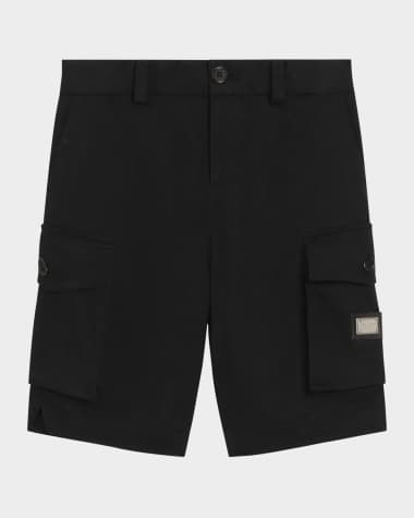Dolce&Gabbana Boy's Branded Bermuda Cargo Shorts, Size 8-14