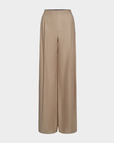 Vince Mid-Rise Pleated Wide-Leg Pants