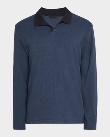 Vince Men's Bicolor Johnny Collar Polo Shirt