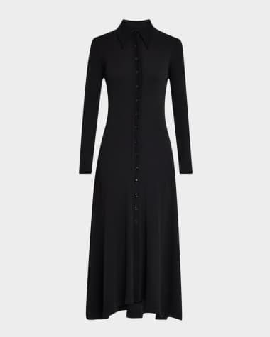 Citizens of Humanity Gila Long-Sleeve Rib Polo Dress