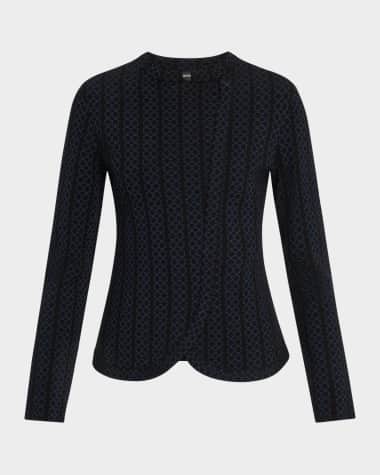 Emporio Armani Asymmetric Knit Jersey Jacket