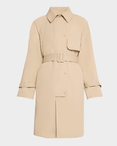 Emporio Armani Belted Technical Cotton Trench Coat