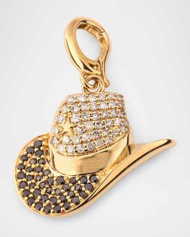 Kastel Jewelry 14K Yellow Gold Rodeo Hat Pave Diamond Pendant