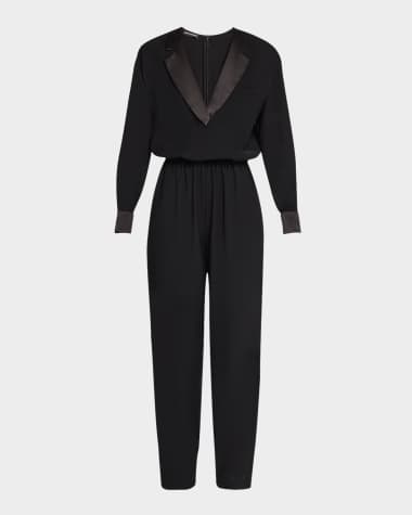 Emporio Armani Tapered Blouson Tuxedo Jumpsuit