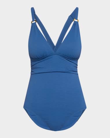 Tommy Bahama Island Cays Gold Ring One-Piece Swimsuit