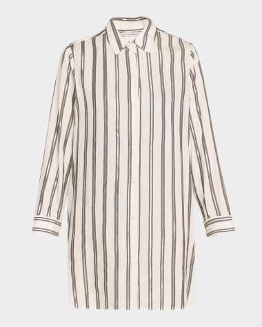 Tommy Bahama Shimmer Stripe Boyfriend Shirt