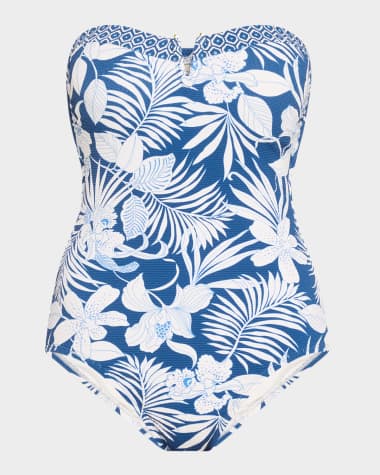 Tommy Bahama Island Cays Blooms Bandeau One-Piece Swimsuit