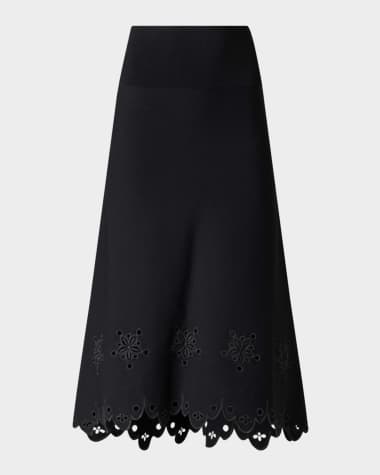 Altuzarra Melly Scallop Cutout Floral Maxi Skirt