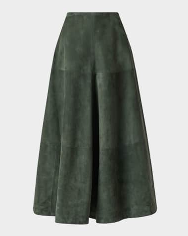 Altuzarra Varda Suede Midi Skirt
