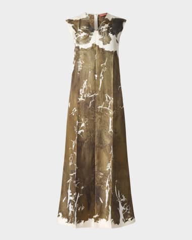 Altuzarra Cherie Long Printed Silk Dress