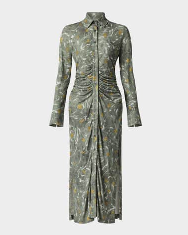Altuzarra Claudia Abstract Gathered Waist Dress
