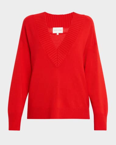 Loulou Studio Sage Plunging V-Neck Cashmere Oversized Sweater