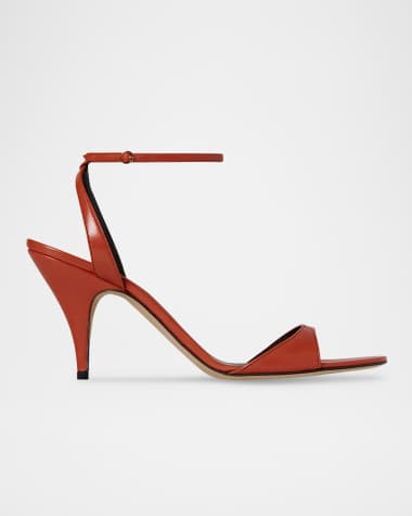 THE ROW Vika Leather Ankle-Strap Sandals
