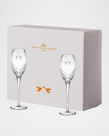 Vista Alegre In Love Flute Glasses, Set of 2