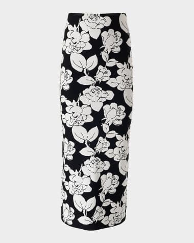 Carolina Herrera Flower Midi Pencil Skirt