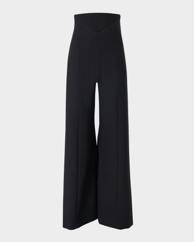 Carolina Herrera V-Waistband Wide-Leg Pants