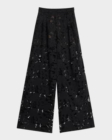 Oscar de la Renta Guipure Lace Wide Leg Pants