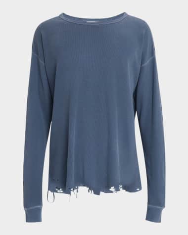 John Elliott Men's Folsom Distressed Thermal Shirt