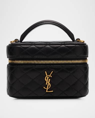 Saint Laurent Micro Vanity Top-Handle Bag in Quilted Leather