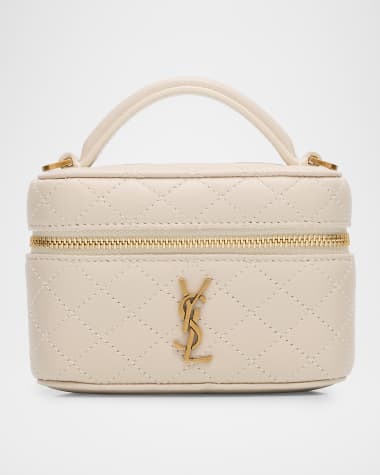 Saint Laurent Micro Vanity Top-Handle Bag in Quilted Leather