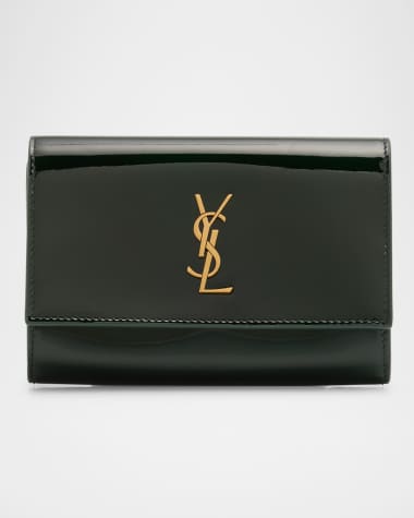 Saint Laurent Small YSL Envelope Wallet in Patent Leather
