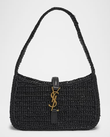 Saint Laurent Le 5 A 7 Mini YSL Shoulder Bag in Raffia