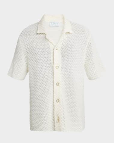 CASABLANCA Men's Open Stitch Summer Camp Shirt
