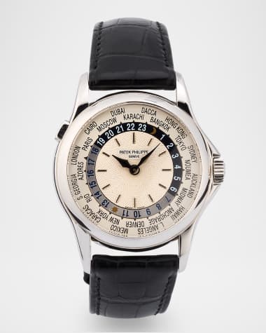 Vintage Watches Patek Philippe 18K White Gold World Time 37mm Vintage 2000s Watch