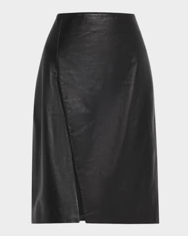 Loulou Studio Ekare Slit Leather Pencil Skirt