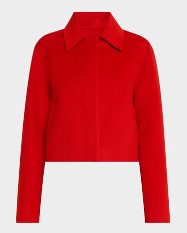 Loulou Studio Zhanna Wool-Cashmere Crop Boxy Coat
