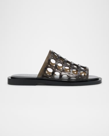 Ferragamo Men's Barbados Gancini Jelly Slide Sandals