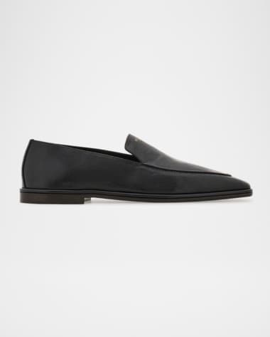 Ferragamo Men's Brian Leather Square-Toe Venetian Loafers