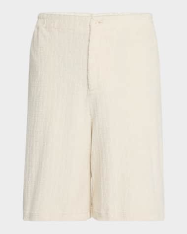 Off-White Men's Terry Allover-Logo Bowling Shorts