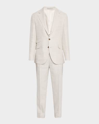 Brunello Cucinelli Men's Prince of Wales Plaid Cavallo Suit