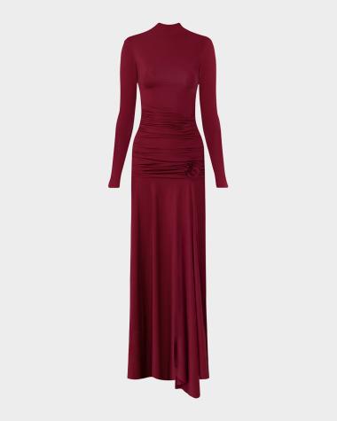 neiman marcus long sleeve dresses Long Sleeve Ruched Dress