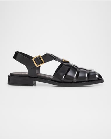 Prada Calf Leather Fisherman Sandals