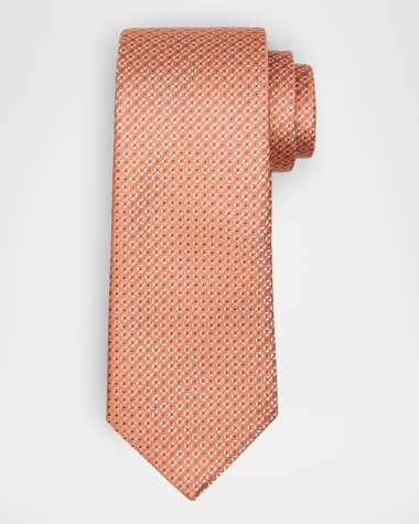 Emporio Armani Men's Silk-Blend Micro-Geometric Tie