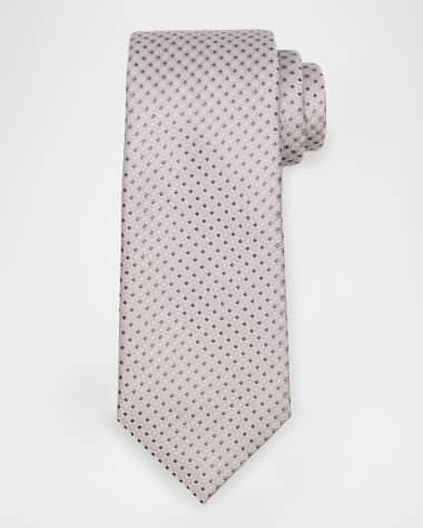Emporio Armani Men's Silk-Blend Diamond-Print Tie