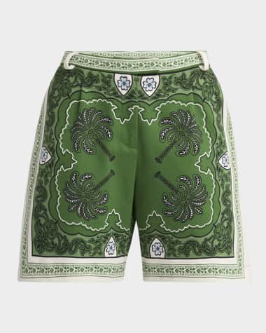 La DoubleJ Foulard Pleated Boyfriend Shorts