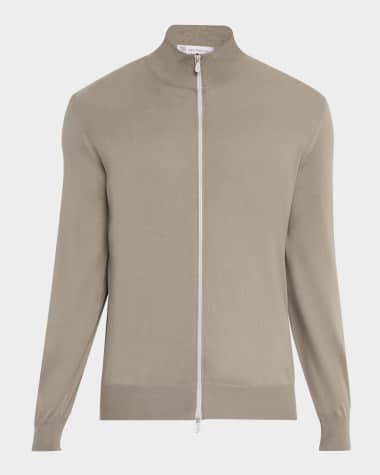 Brunello Cucinelli Men's Full-Zip Knit Sweater